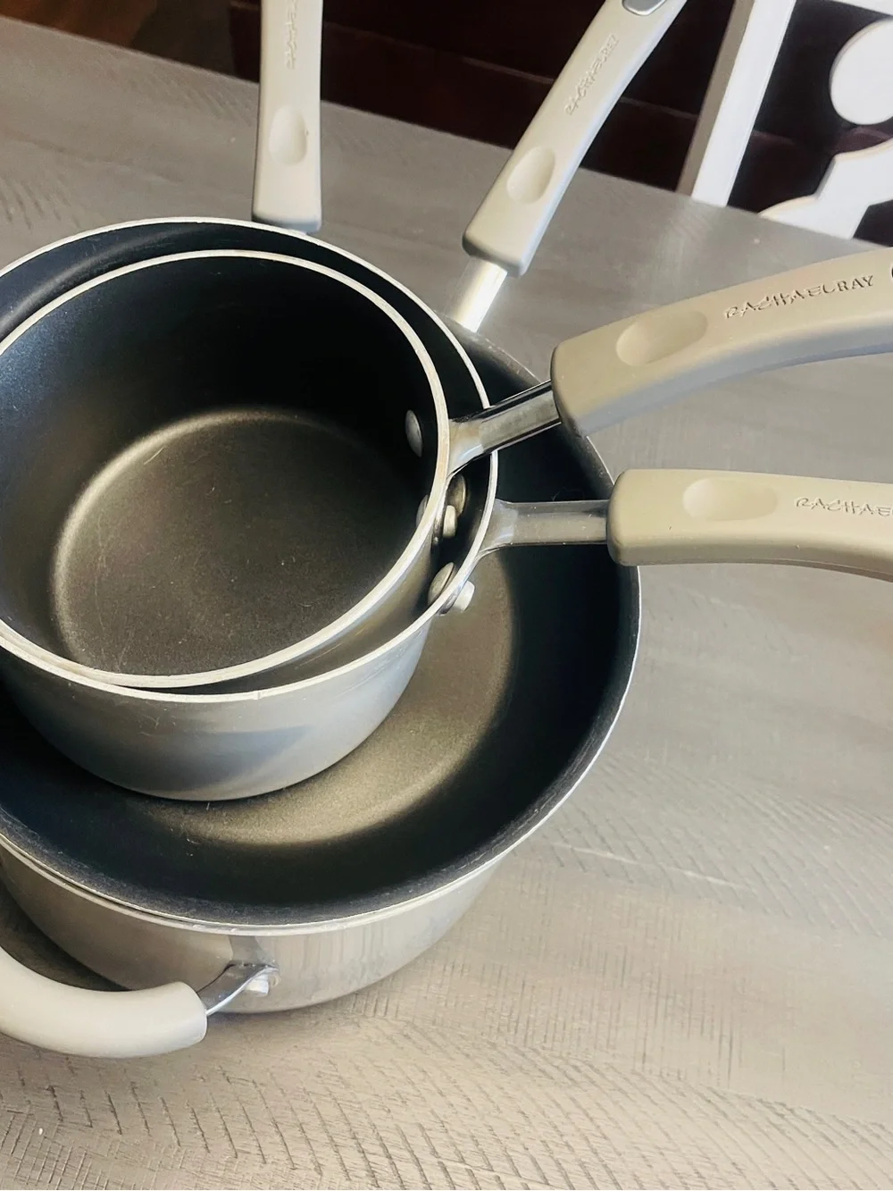 Rachael Ray Silver/Gray Cookware Saucepan Set - 5 piece